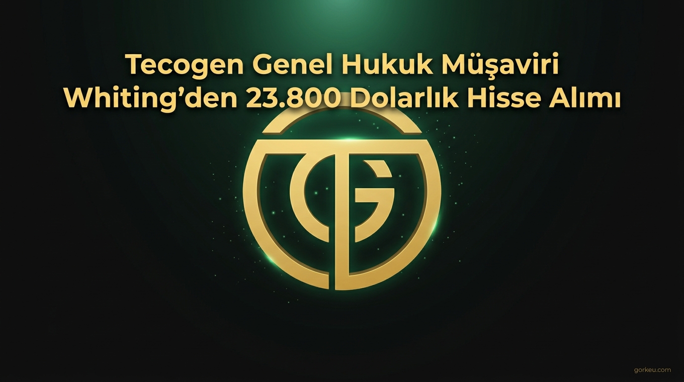 Tecogen Genel Hukuk Müşaviri Whiting'den 23.800 Dolarlık Hisse Alımı