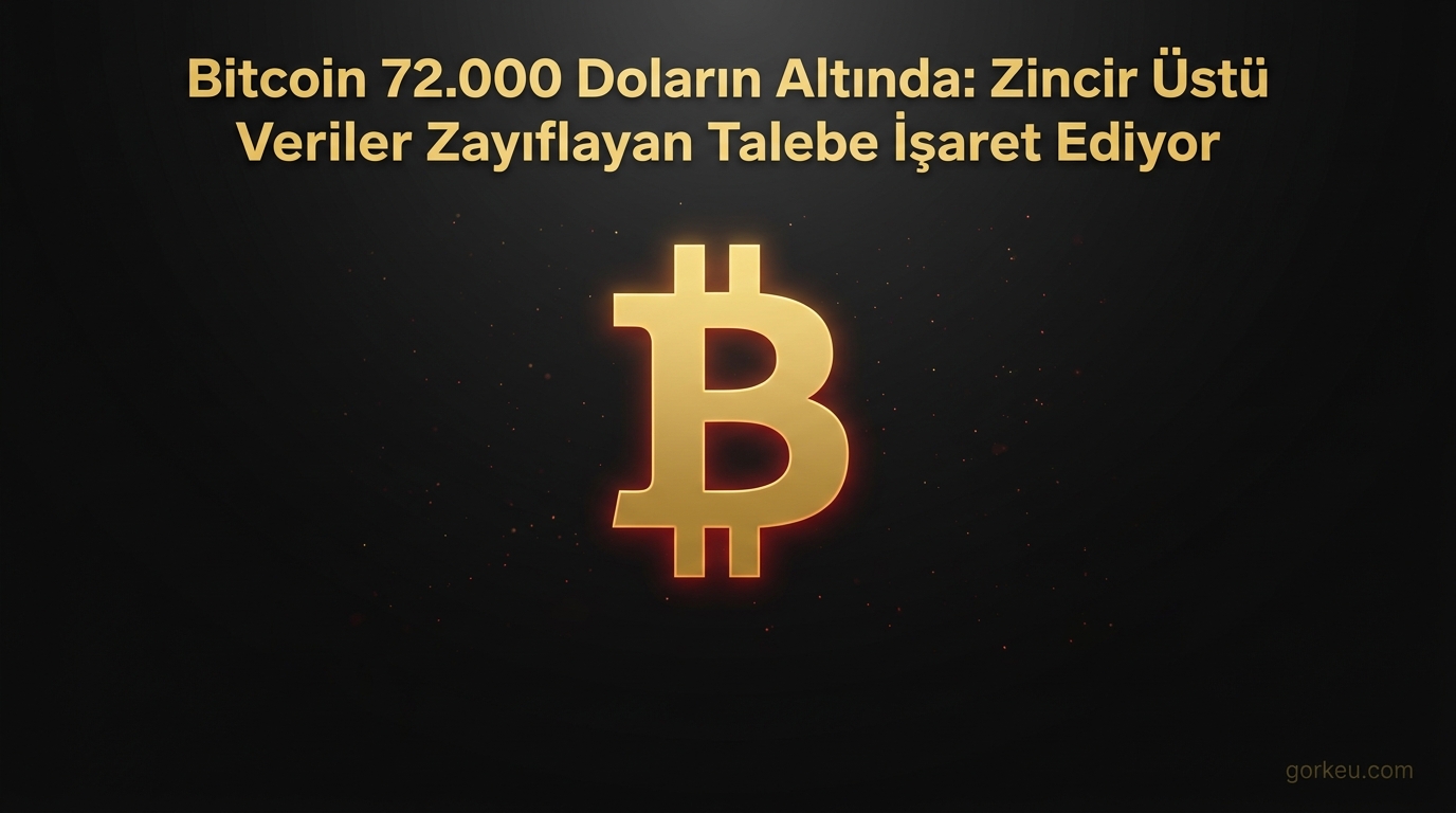 Bitcoin 72.000 Doların Altında: Zincir Üstü Veriler Zayıflayan Talebe İşaret Ediyor