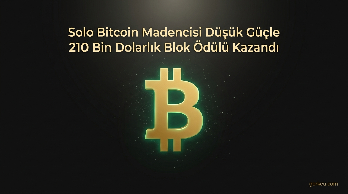Solo Bitcoin Madencisi Düşük Güçle 210 Bin Dolarlık Blok Ödülü Kazandı