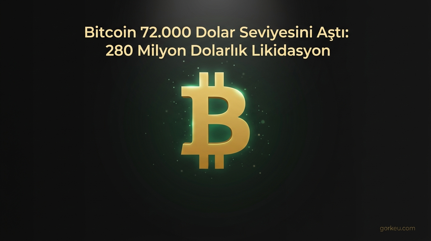 Bitcoin 72.000 Dolar Seviyesini Aştı: 280 Milyon Dolarlık Likidasyon